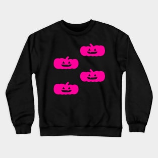 Squat Jack-O-Lantern Tile (Hot Pink) Crewneck Sweatshirt